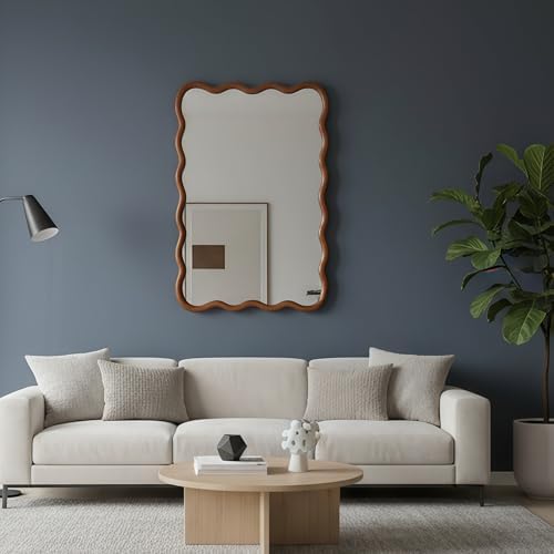 GDFStudio 20"x30" Wavy Rectangle Solid Wood Frame Mirror, Bohemian Decorative - Image 6