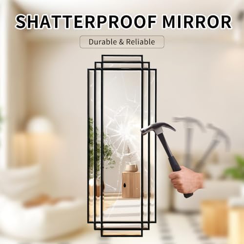42"x16" Geometric Decorative Beveled Mirror - Image 5