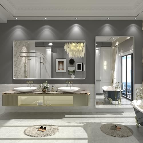 55x30 Silver Bathroom Mirror - Image 5