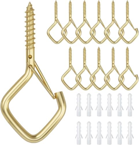 2.36IN Ceiling Screw Hooks for Hanging Plants, Safety Buckle by Ticway