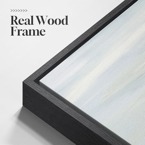 Large Framed Blue Abstract Wall Art Decor, Square Coastal Print, 30x30 Inch - Image 5