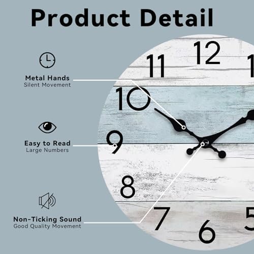 KECYET 14 Inch Wall Clock, Silent Battery Operated Analog Clock - Image 7