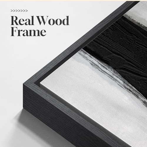 Large Framed Black White Abstract Wall Art - Image 5
