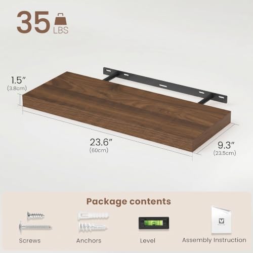 Vivelove Floating Shelves 9 inch Deep 24”Long Set of 2 - Image 3