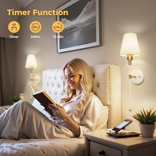Battery Operated Wall Sconce: Set of 2 Wireless Wall Light 12000mAh - Image 4
