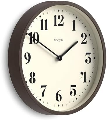 NEWGATE® Number Four Theatre wall Clock | Modern Round Clock | 12" | Faux Dark by NEWGATE
