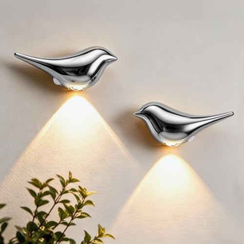 Motion Sensor Night Light:Cute Bird Rechargeable Lights 2 Pack by OLISHALIGHT