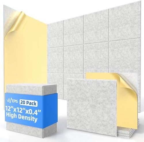 20 Pack Acoustic Panels with Self Adhesive Sound Proof Foam Panels by NEPIS