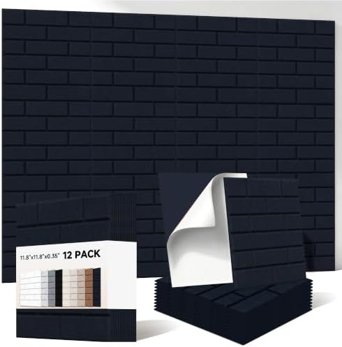 Self Adhesive Acoustic Panels, 12 Pack Sound Absorbing Panels by AUTORIFIC