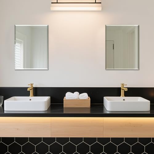 Beveled Bathroom Mirror for Wall, 16x12 Inch Small Frameless Wall Mirror - Image 6
