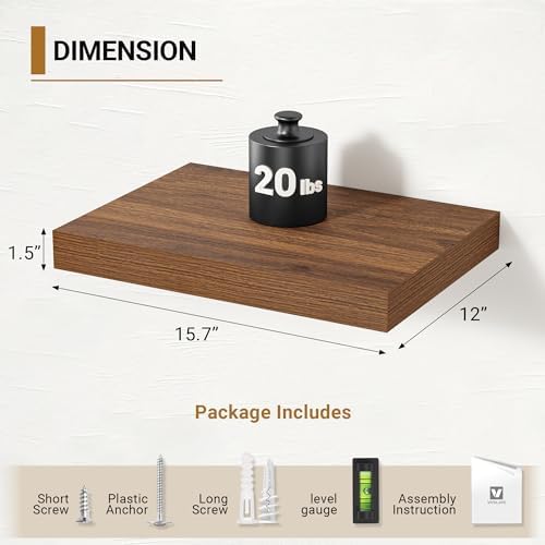 Vivelove Deep Floating Shelves, 16 X 12 Inch - Image 3