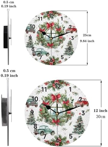 Wall Clock 9.84 Inch Silent Wall Clocks Battery Operated Non Ticking Round - Image 7