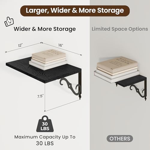 RICHFOCUS 12 Inch Deep Floating Shelves - Image 3