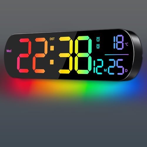 14" Large Digital Wall Mount Clock, Count Down Timer by GLOKUUCA