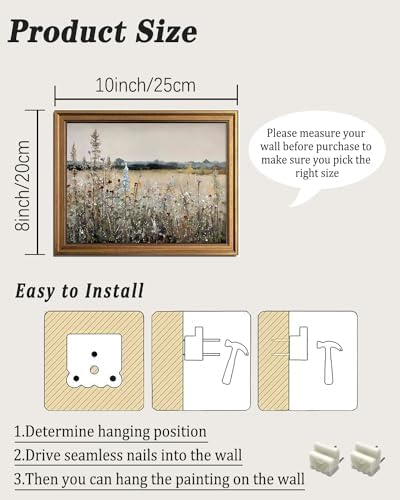 KBKART Gold Framed Canvas Wall Art, Vintage Wildflower Prints - Image 2