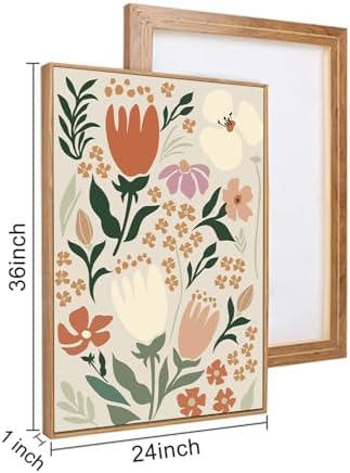 CHDITB Matisse Framed Canvas Wall Art Flower Abstract Wall Painting, Wildflower - Image 5