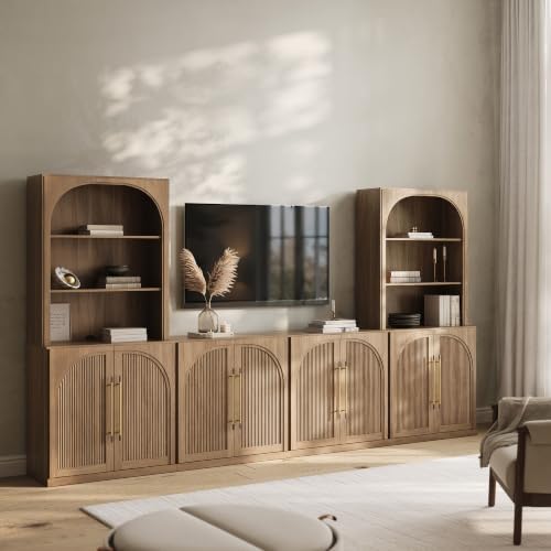 BELLEZE Jagger 130" Wall Unit 5-Piece Modular TV Stand by BELLEZE