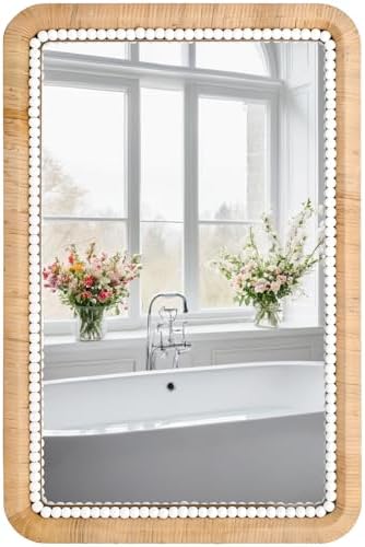 FUIN 30x20 Inch Rattan Wall Mirror by FUIN