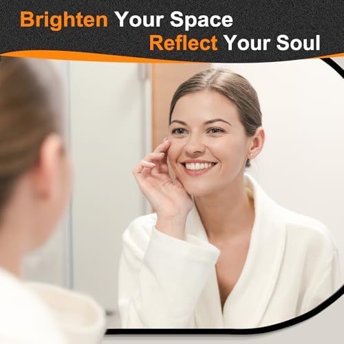 Delma 30x20 Black Oval Bathroom Mirror - Image 5