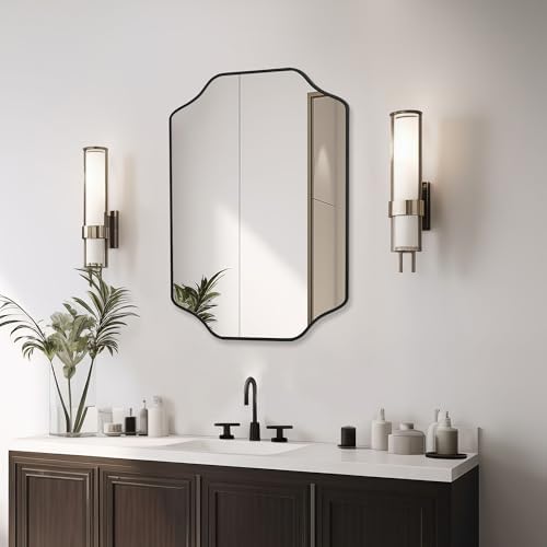 CULER Black Bathroom Wall Mirror, 24 x 36 Inch Rectangle Vanity Modern Tempered - Image 3