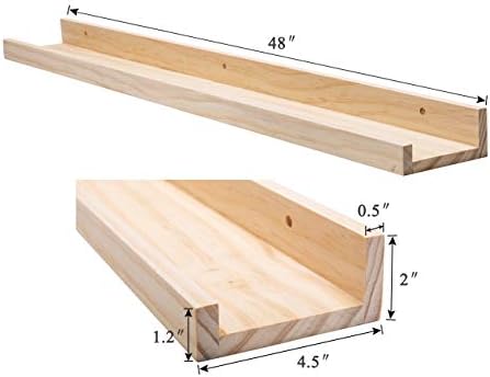 AZSKY Picture Ledge Long Floating Wall Shelf 48 Inch Photo Ledge Display - Image 2