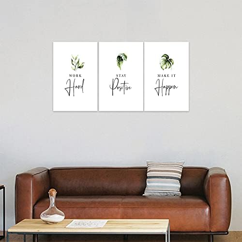 3 Piece Inspirational Wall Art, Quotes Work Stay Make it Canvas Prints - Image 3