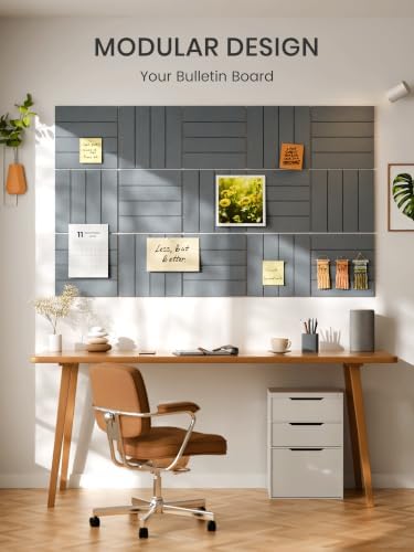 Bumusty 36" x 24" Large Cork Board Alternative, Slate Gray - Image 6