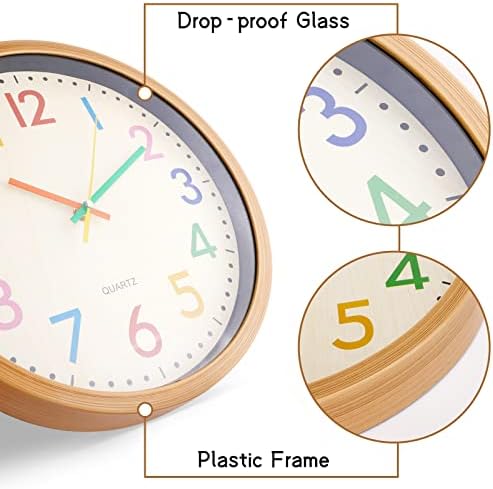 12 Inch Silent Wall Clock for Kids, Battery Operated Classroom Clock - Image 4