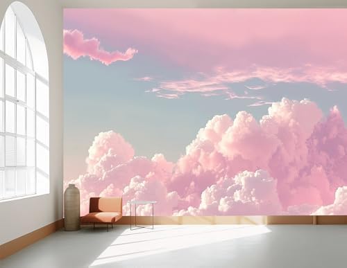 YQWDMX - 3D Pink Cloud Peel and Stick Wallpaper wall Mural Girl Kid's Room ZY08 - Image 3
