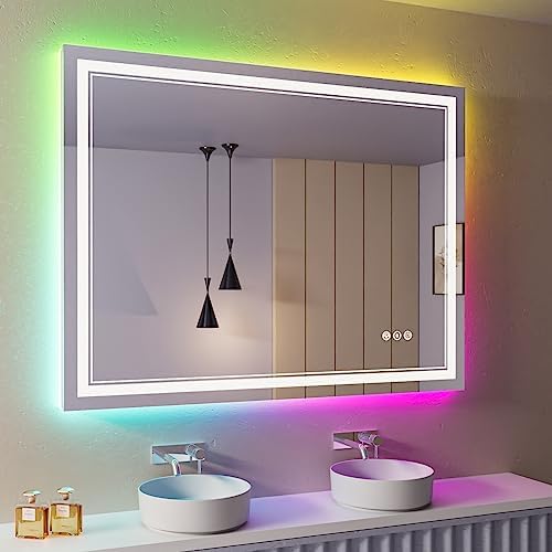 44x30 Inch RGB LED Bathroom Mirror by ISTRIPMF