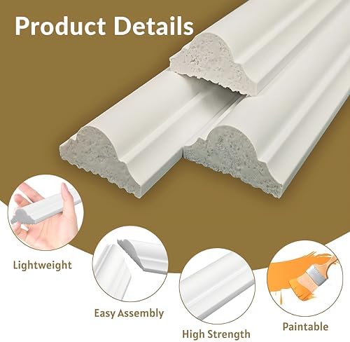 Peel and Stick Wall Molding Kit, 6 Large Frames, 54 x 24 Inch - Image 5