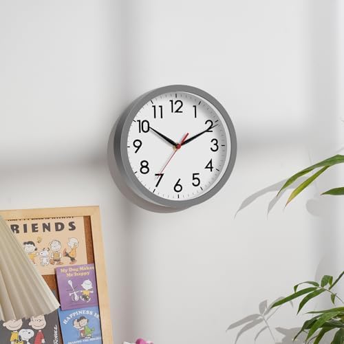 AKCISOT 8 Inch Wall Clock, Silent Battery Operated Analog Clock - Image 4