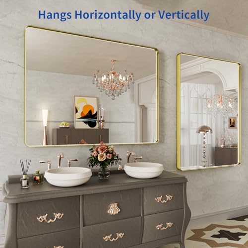 WEER Gold Bathroom Vanity Mirror 48X36 Inch - Image 5