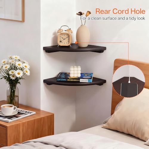 Corner Wall Shelf, 16inch Solid Oak Wood Floating Corner Shelf - Image 6