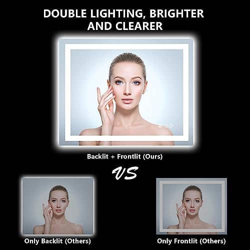 40x32 LED Bathroom Mirror with Lights, Lighted Vanity Mirror - Image 3