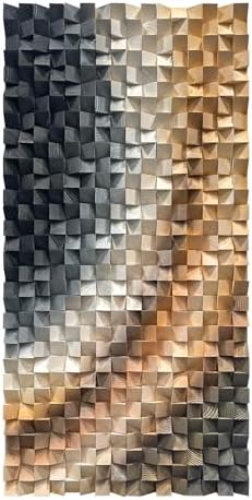 LIUZEYUE Oversized Wood Mosaic Wall Art, Geometric Rhythm, 3D Wood Decor - Image 2