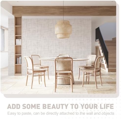 Beige Grasscloth Wallpaper Peel and Stick Wallpaper Texture Contact Paper - Image 6
