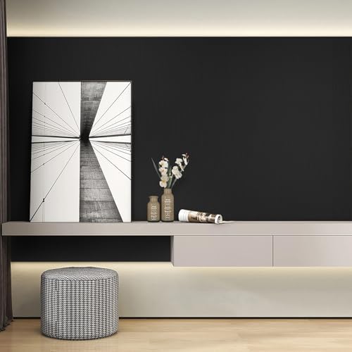 Rugreat Matte Black Peel and Stick Wallpaper Solid Modern 118inL 15.7inW - Image 6