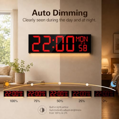 JALL 30" Extra Large Digital Wall Clock, Giant LED Display - Image 6