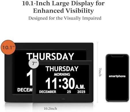 10.1'' Extra Large Digital Clock, Dementia Clocks - Image 3