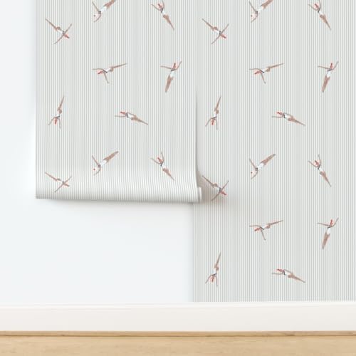 Spoonflower Little Swimmers Peel and Stick Removable Wallpaper - Image 4