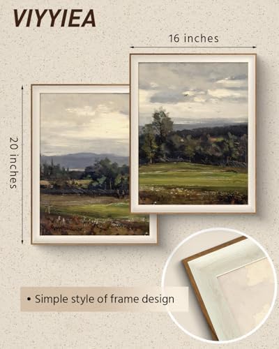 VIYYIEA Framed Vintage Impressionist Pastoral Wall Art Set, 16×20 Inch - Image 4