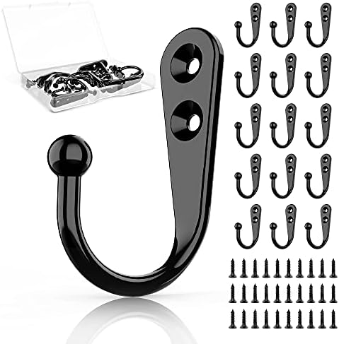 ZAYBOD 15 Pack Black Wall Hooks, Premium Zinc Alloy Coat Hook by ZAYBOD
