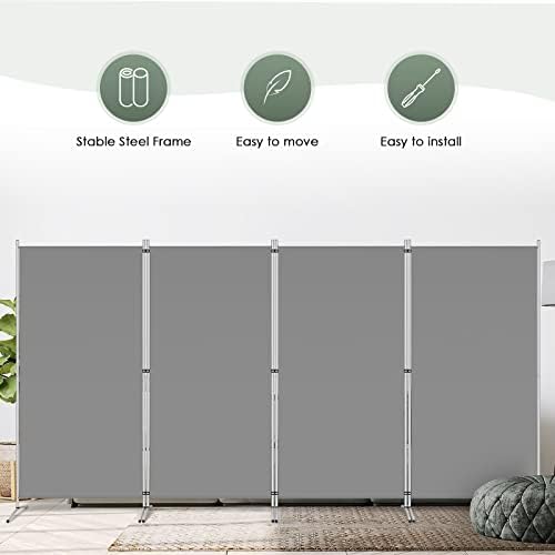 RANTILA 4 Panel Room Divider, 6 Ft Tall Folding Privacy Screen Room Dividers - Image 7