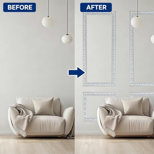 Peel and Stick Wall Molding Kit, Wainscoting Panel Accent Wall Molding Trim - Image 4