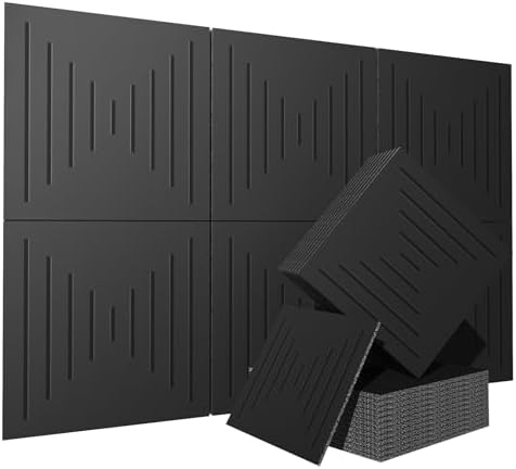 6 Pack Decorative Acoustic Wall Panels, 60 x 40 in Coverage by Temgcuam