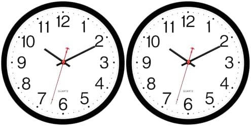Foxtop 2 Pack 12" Wall Clock Silent Battery Operated Analog Clock by Foxtop