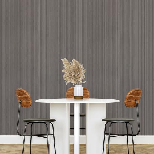 CAX Brown Grasscloth Peel and Stick Wallpaper Linen Texture Contact Paper - Image 3