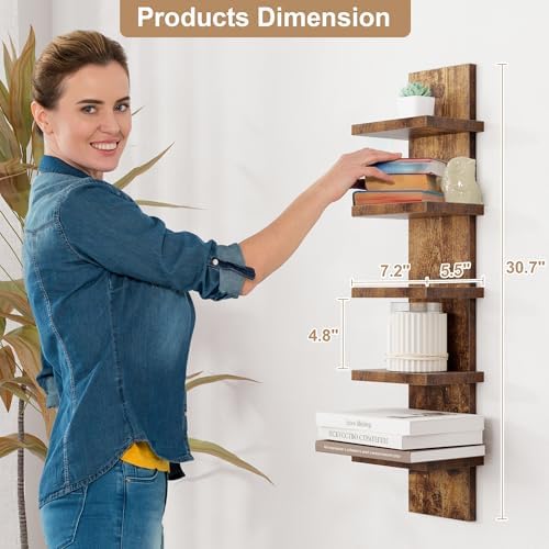 Fun Memories 5 Tier Wall Shelf Unit, Vertical Storage Tower - Image 3