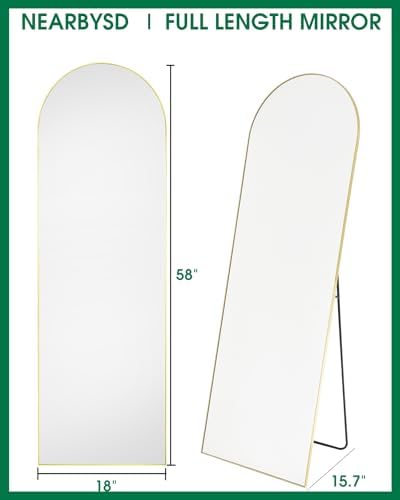 NEARBYSD 58"x18" Arched Full Length Mirror - Image 3